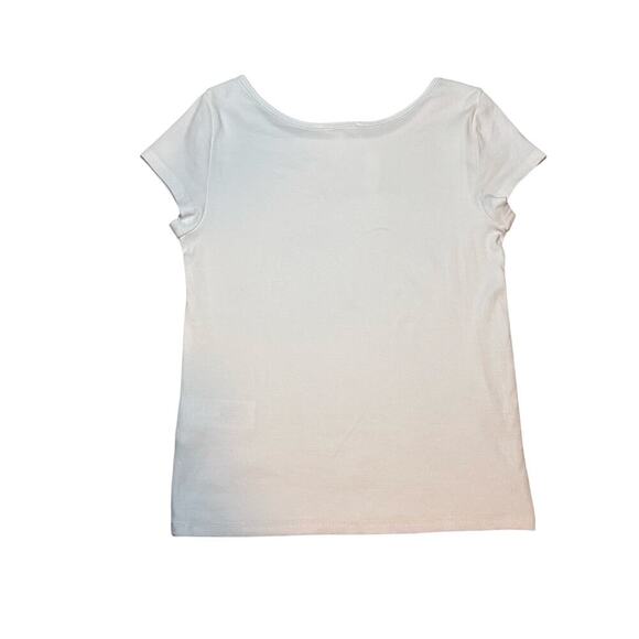 Madewell White Ribbed Cotton Cap Sleeve Crewneck Tee Top Size M NWT - Picture 7 of 9